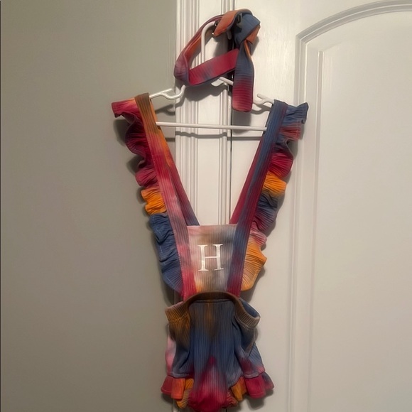 Colorful Ruffled Kids One Piece - Picture 2 of 8